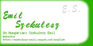 emil szekulesz business card